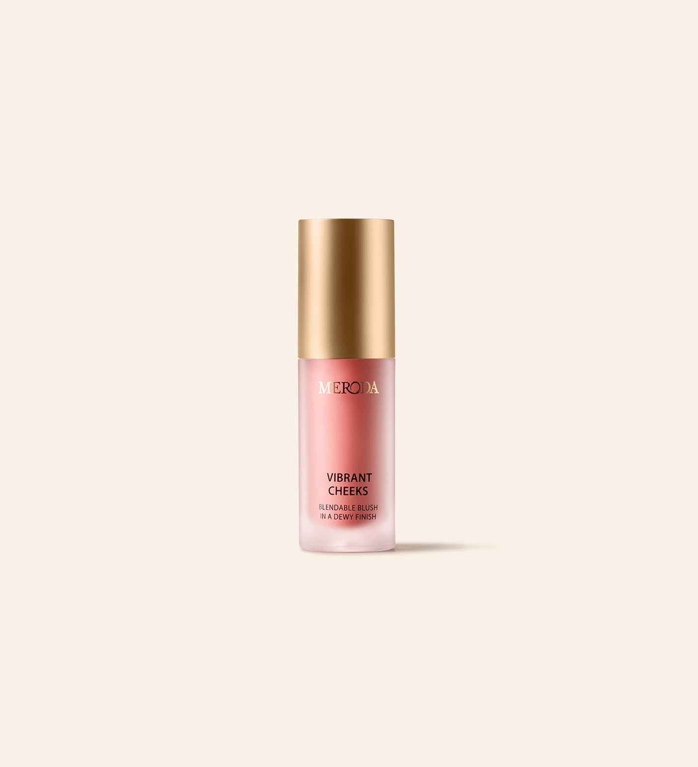 Mini Vibrant Cheeks Liquid Blush in Dusty Rose met een gouden dop voor een blendbare, dewy finish